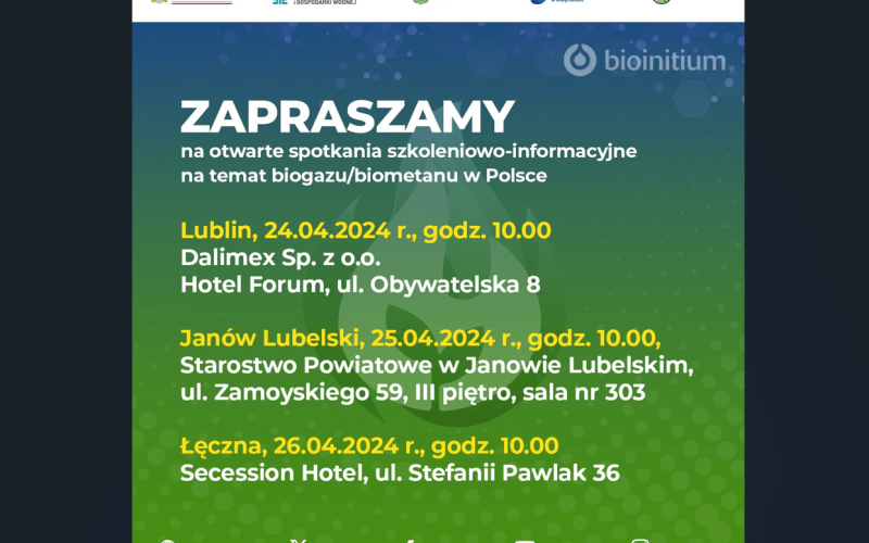 Spotkania szkoleniowo-informacyjne nt. biogazu