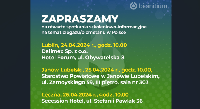 Spotkania szkoleniowo-informacyjne nt. biogazu